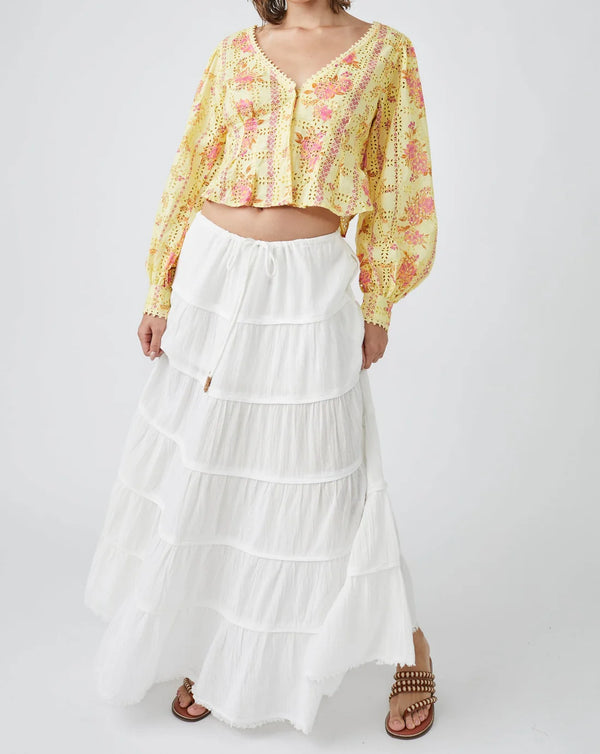 Simply Smitten Maxi Skirt Optic White