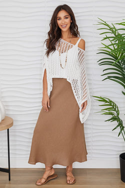 The Cove Linen Skirt Camel
