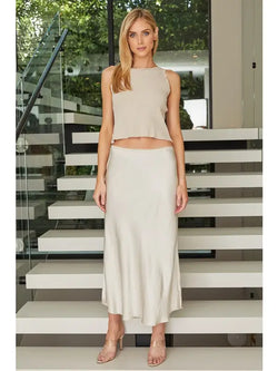 Dream On Silk Skirt Butter