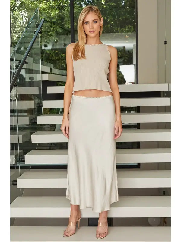 Dream On Silk Skirt Butter