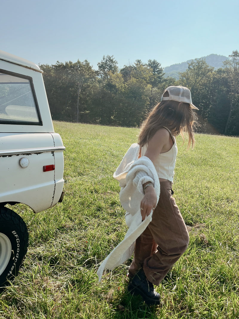 Boucle Knit Cardigan Ivory