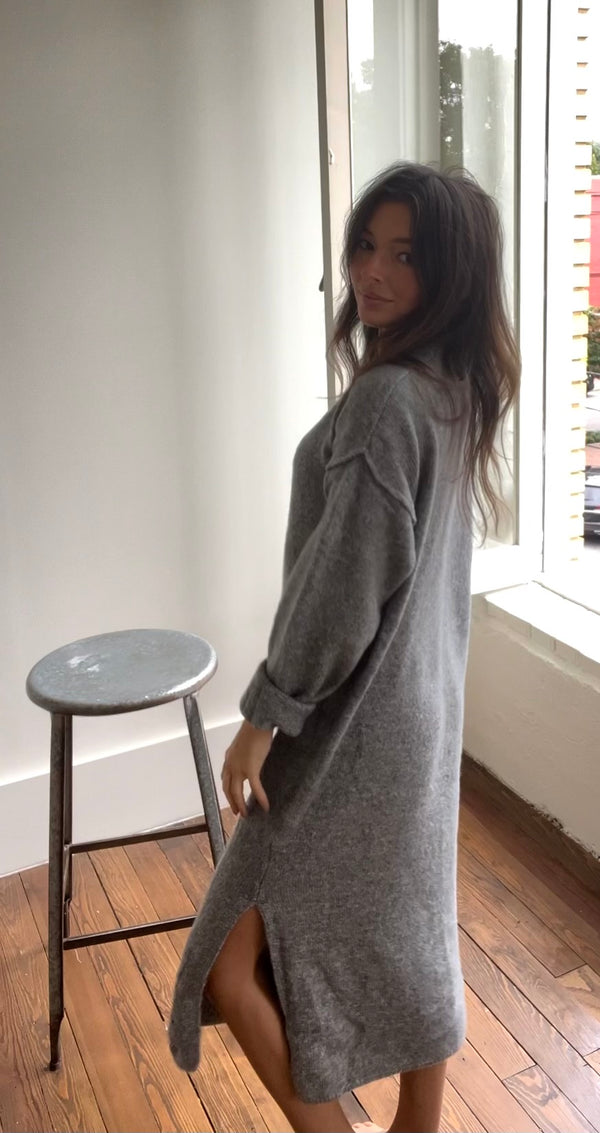 Most Loved Sweater Dress Charcoal