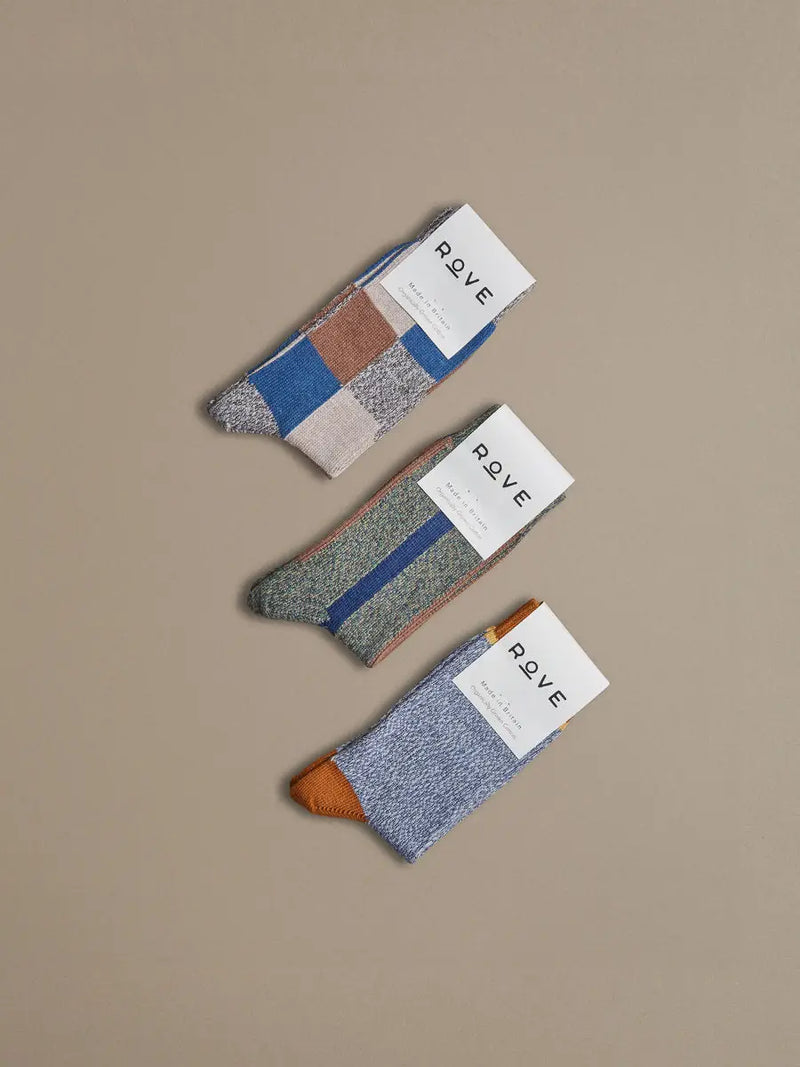 Organic Cotton Socks Plain Blue Marl