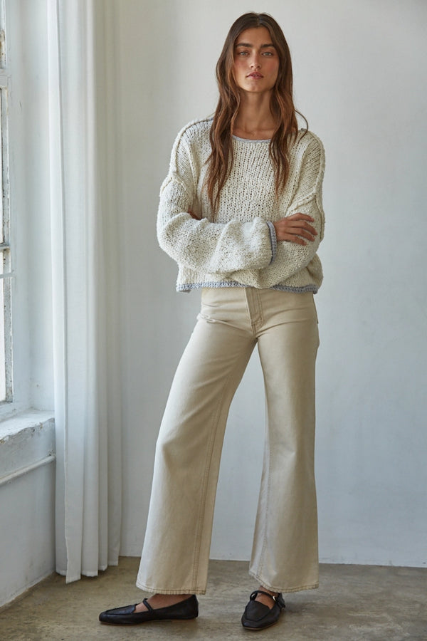 Cloudline Pullover Ivory/Grey