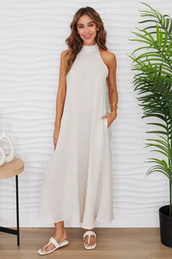 Golden Hour Maxi Dress Beige