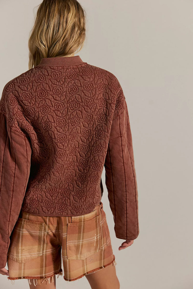 Rose Zip-Up Sweatshirt Cinnamon Stick