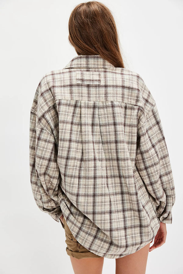 We The Free Ashley Plaid Shirt Ivory Combo - Krista Shad