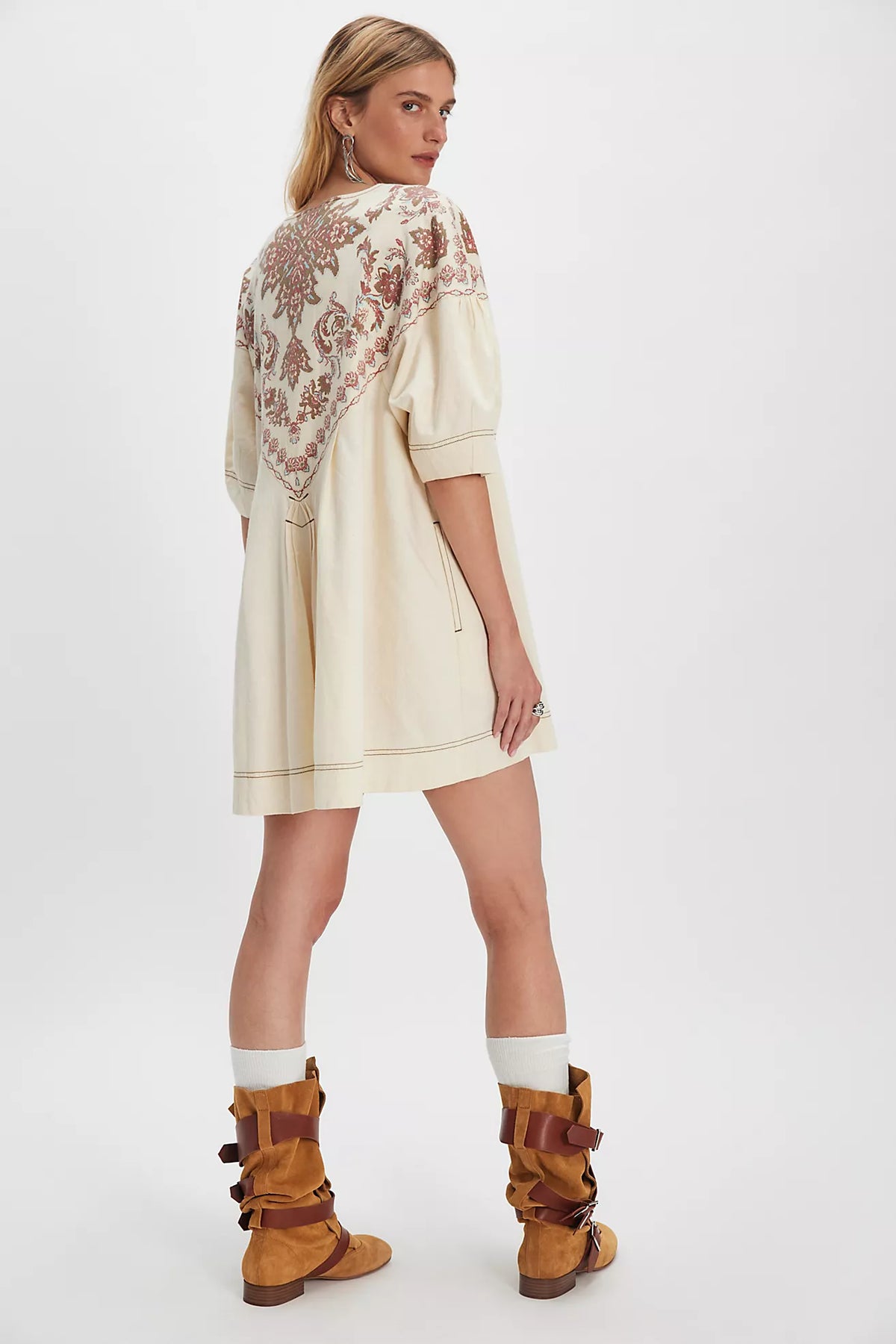 orson mini dress Orson Mini Dress Ivory Combo – B.loved