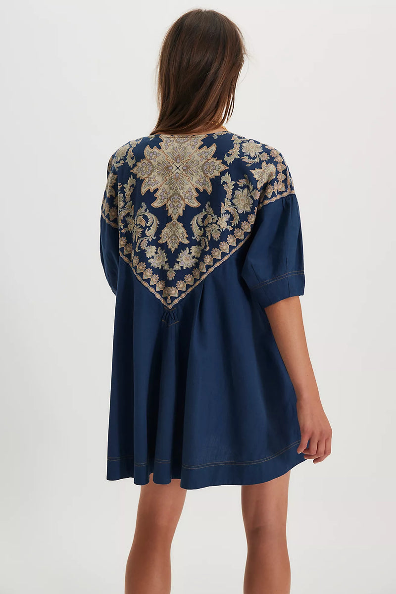 Orson Mini Dress Indigo Combo