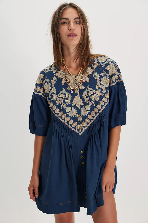 Orson Mini Dress Indigo Combo