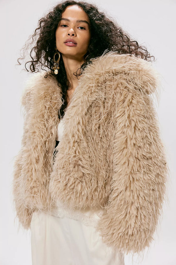 Moonlight Faux Fur Jacket Tea
