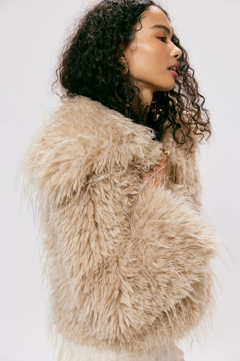 Moonlight Faux Fur Jacket Tea
