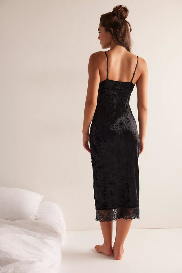Raise A Toast Midi Slip Black