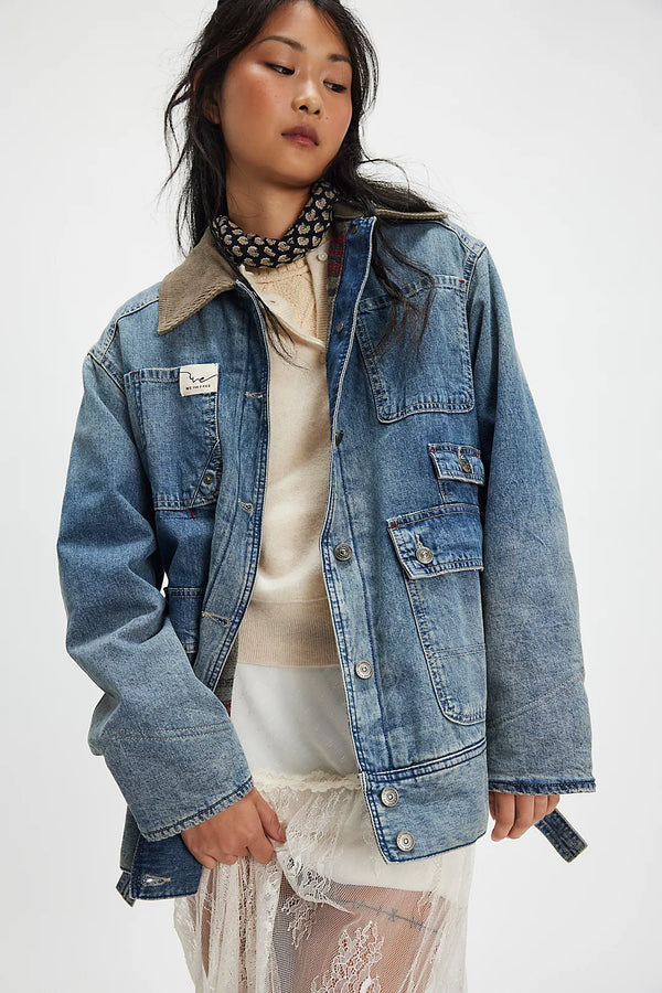 We The Free Sweet Talk Denim Barn Coat Century Wash
