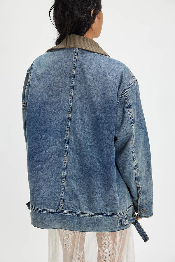 We The Free Sweet Talk Denim Barn Coat Century Wash