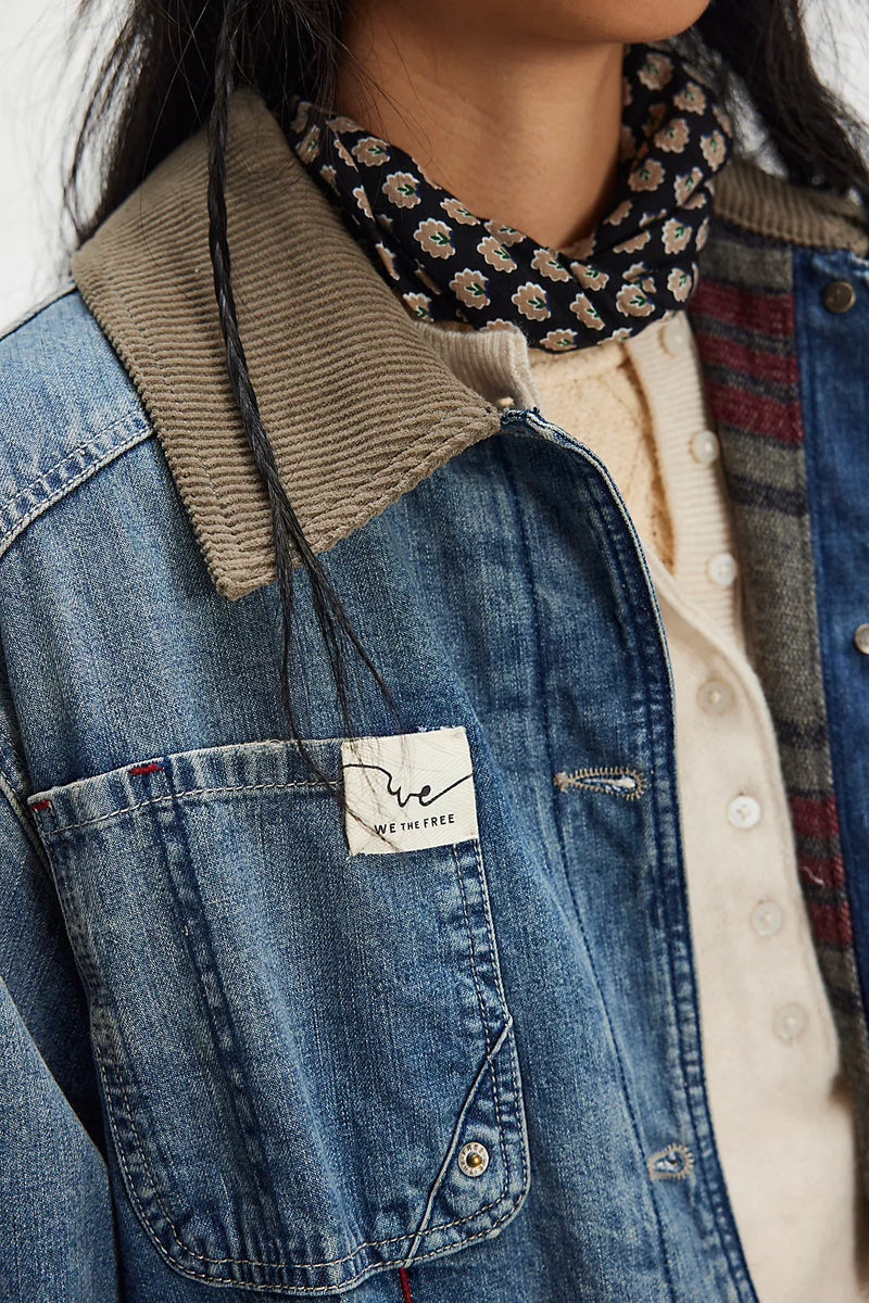 We The Free Sweet Talk Denim Barn Coat Century Wash