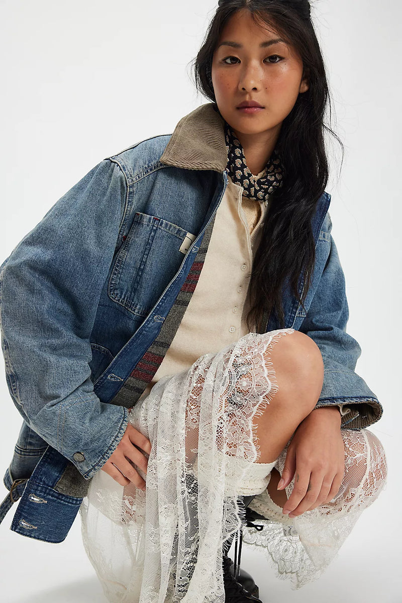 We The Free Sweet Talk Denim Barn Coat Century Wash