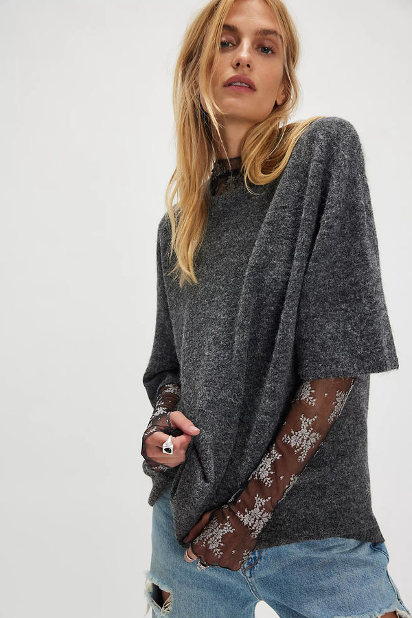 Margot Sweater Tee Charcoal Heather