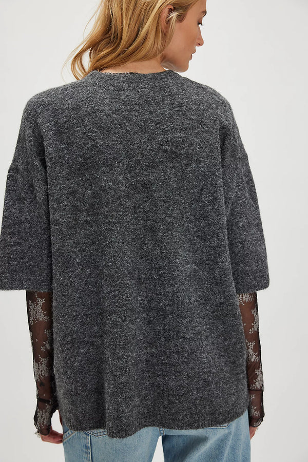 Margot Sweater Tee Charcoal Heather