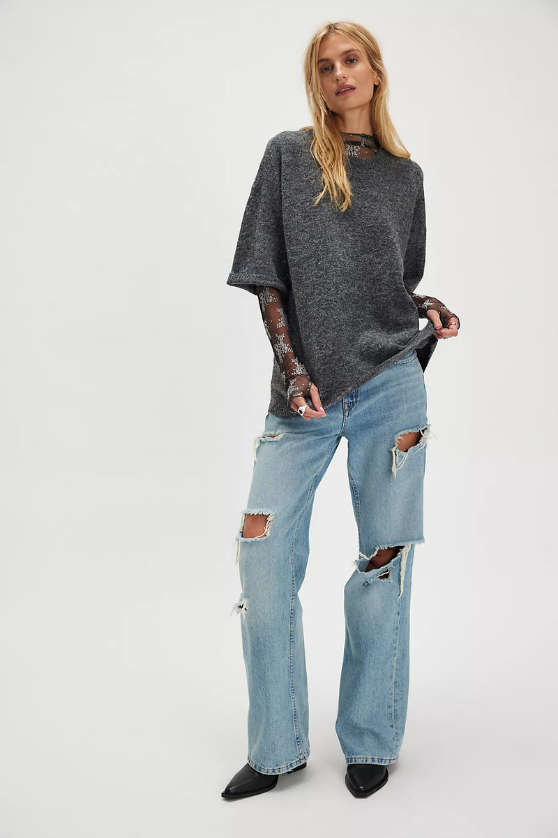 Margot Sweater Tee Charcoal Heather