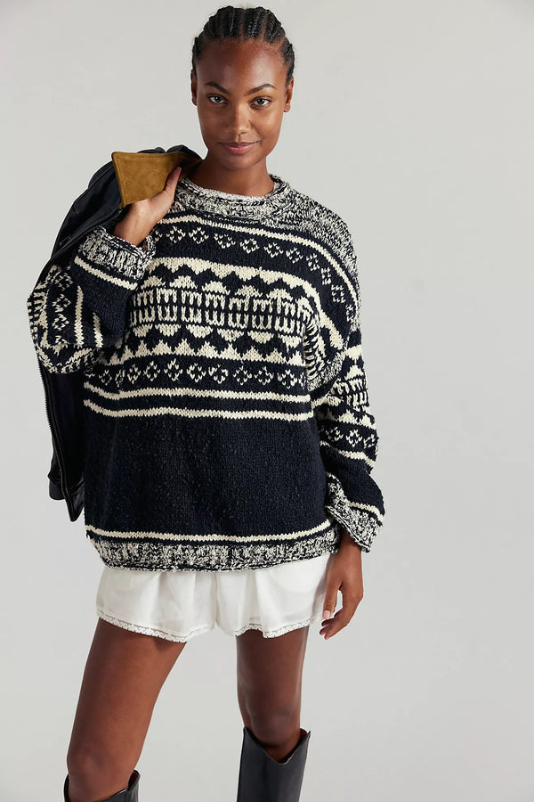 Dani Pattern Sweater Black Combo