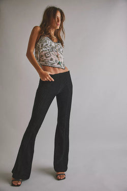 Penny Pull-On Velvet Pants Black