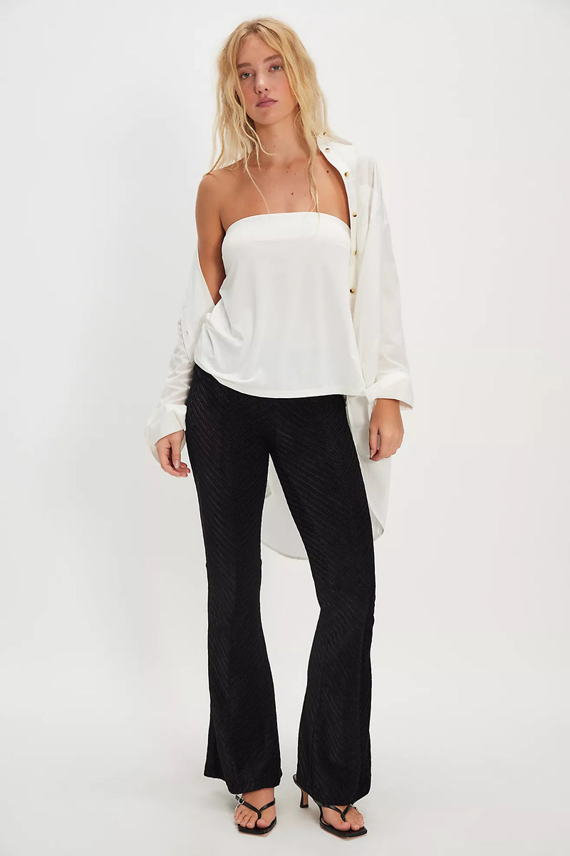 Penny Pull-On Velvet Pants Black