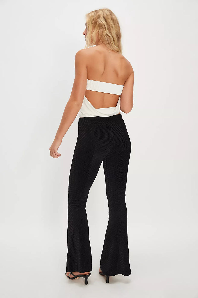 Penny Pull-On Velvet Pants Black