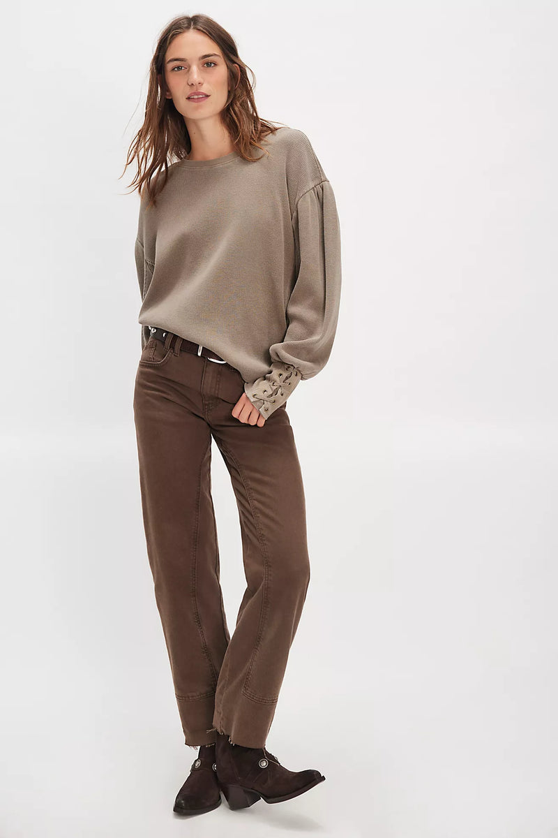 Lapis Cuff Top in Fossil Dune
