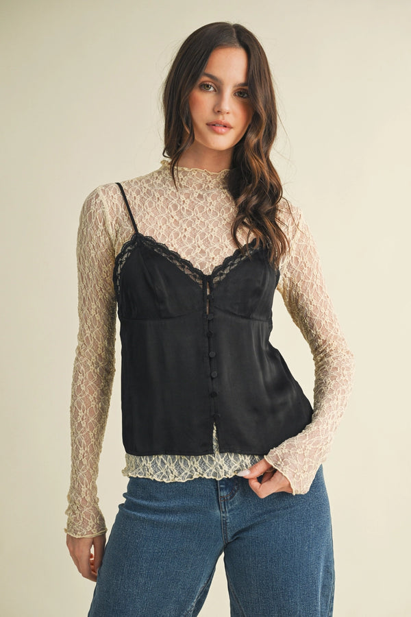 Luna Lace Top Black