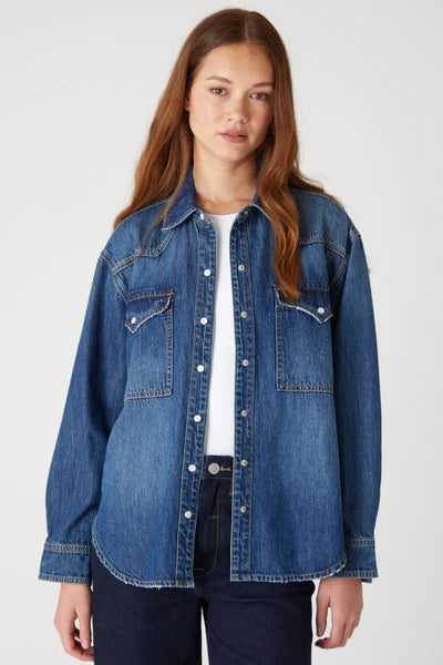 Cool Girl Denim Shirt Dark