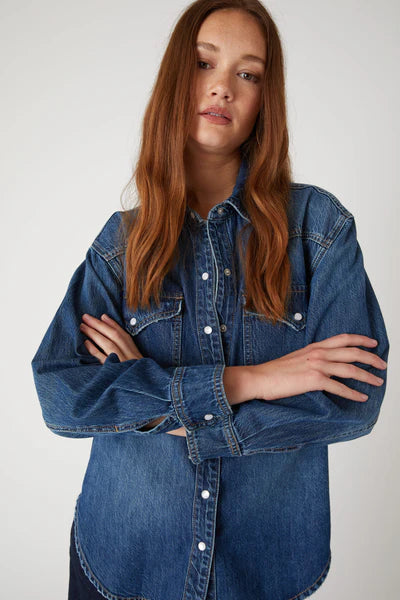 Cool Girl Denim Shirt Dark