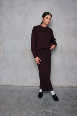 Hart Sweater Skirt Burgundy