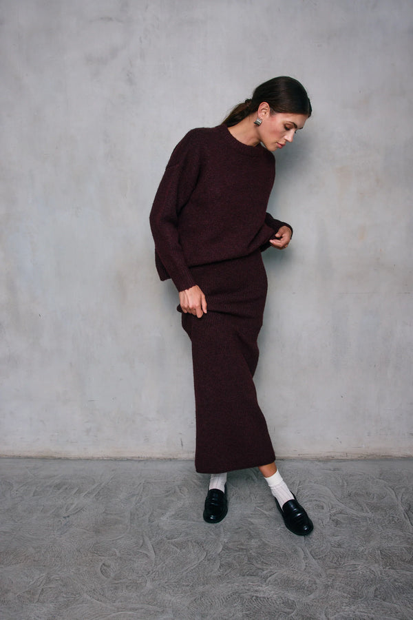 Hart Sweater Skirt Burgundy