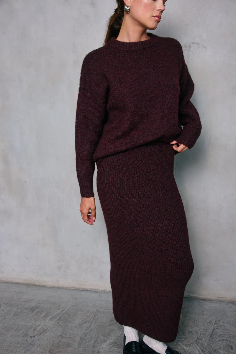 Hart Sweater Skirt Burgundy