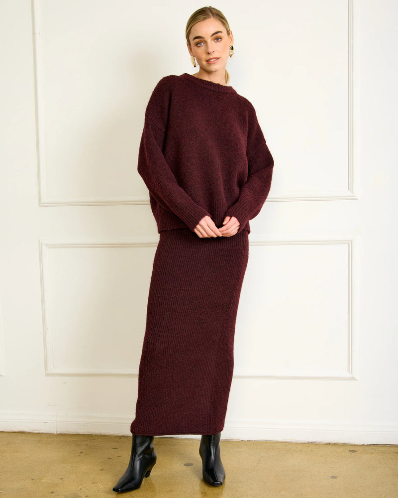Hart Sweater Skirt Burgundy