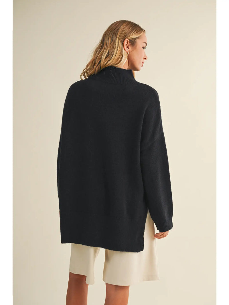 Classic Black Mock Neck Sweater