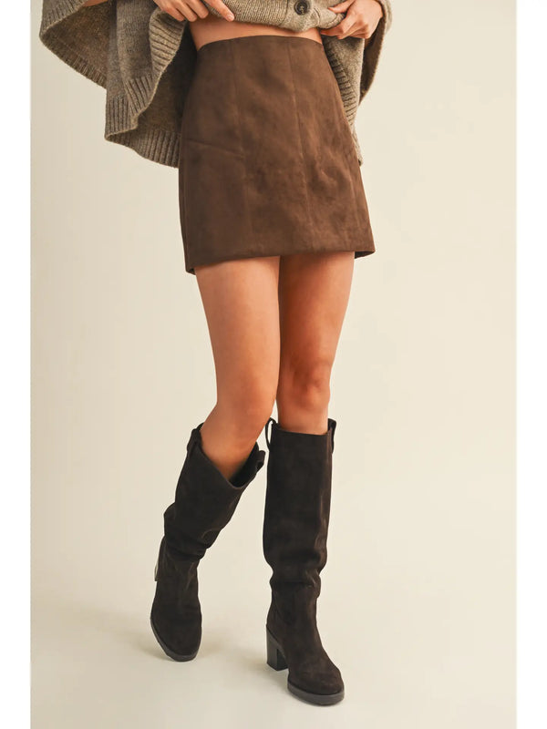 Saddle Suede Mini Skirt