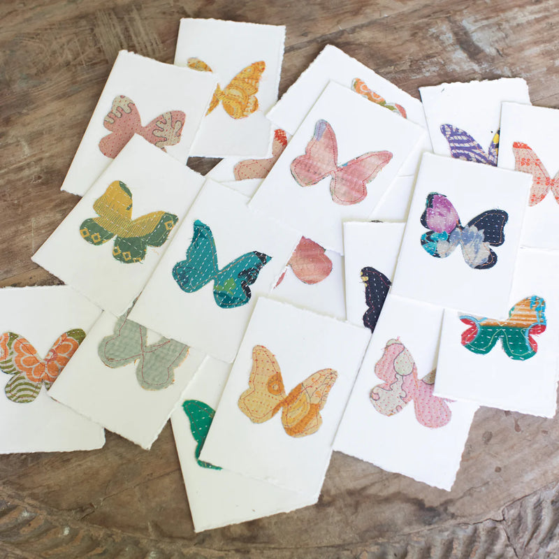 Kantha Butterfly Cards