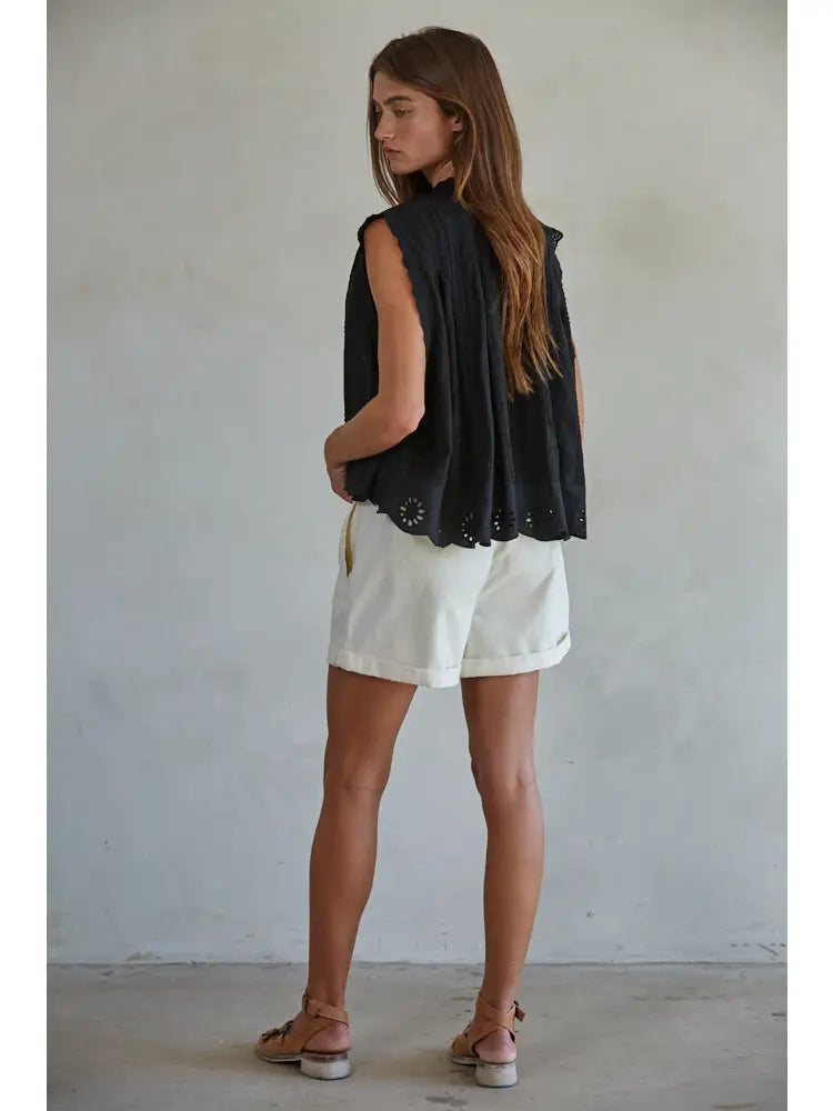 The Clementine Eyelet Blouse Black