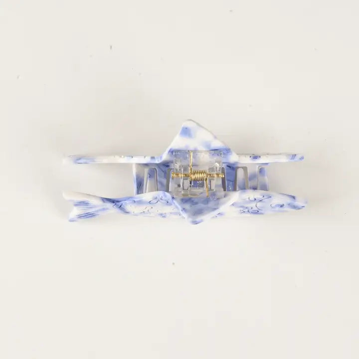 Coastal Floral Fish Claw Clip