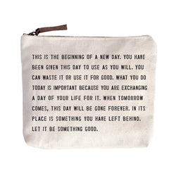 This Is The Beginning Canvas Zip Bag