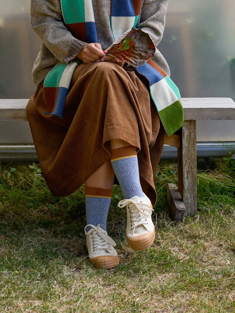 Organic Cotton Socks Plain Blue Marl