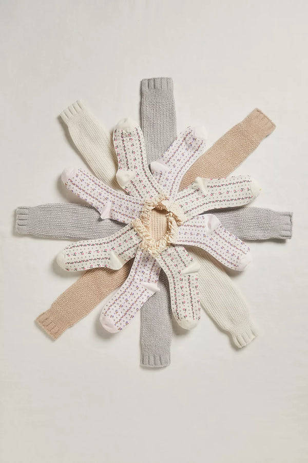 Rosebud Waffle Knit Ankle Heavenly Pink