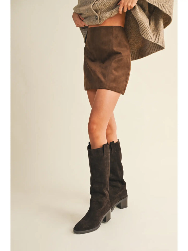 Saddle Suede Mini Skirt