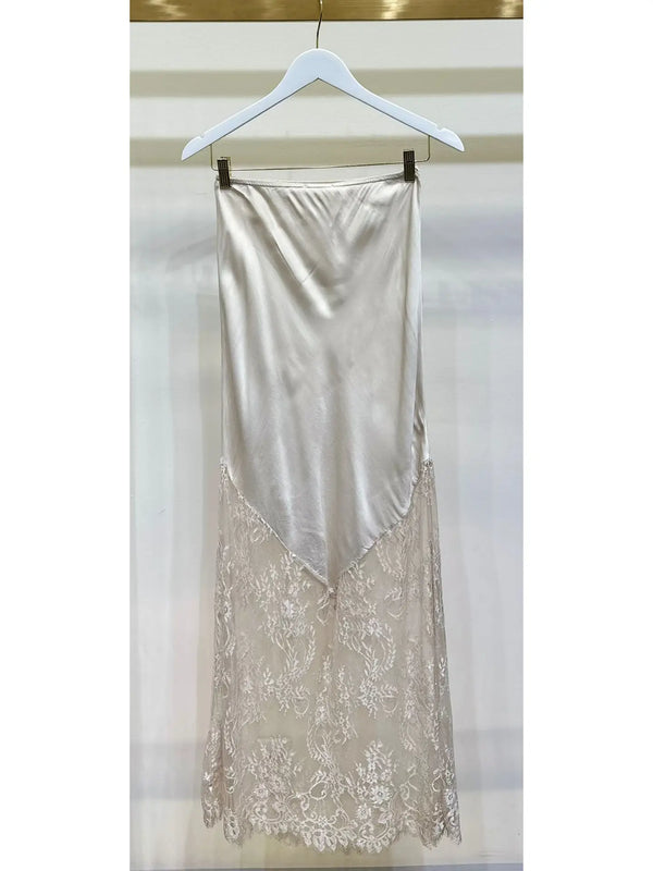 Whisper Lace Maxi Skirt Cream