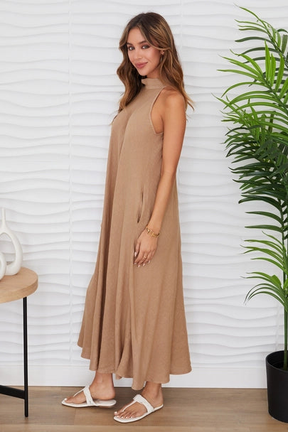 Golden Hour Maxi Dress Camel