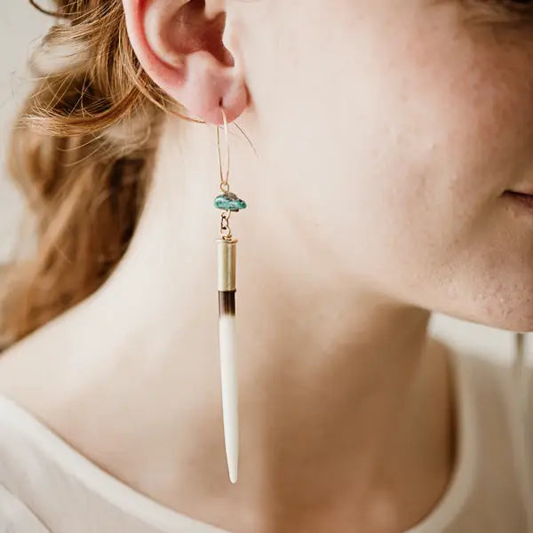 Quill + Turquoise Hoops