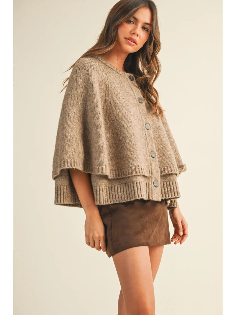 Hearthstone Knit Cape Taupe