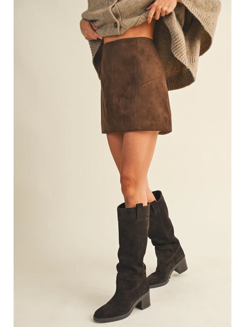 Saddle Suede Mini Skirt